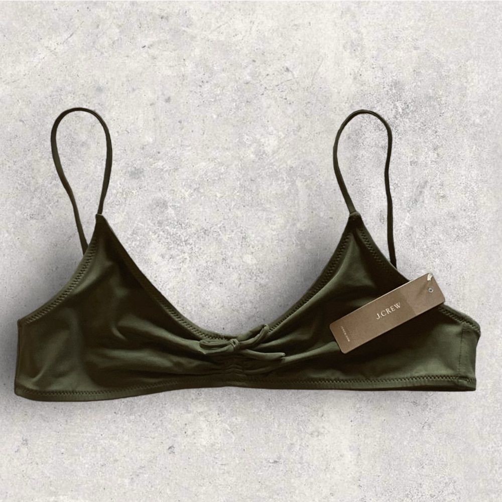 NWT J Crew Green Swimsuit Lined  Straps Bra Hooks For Closure Size Medium